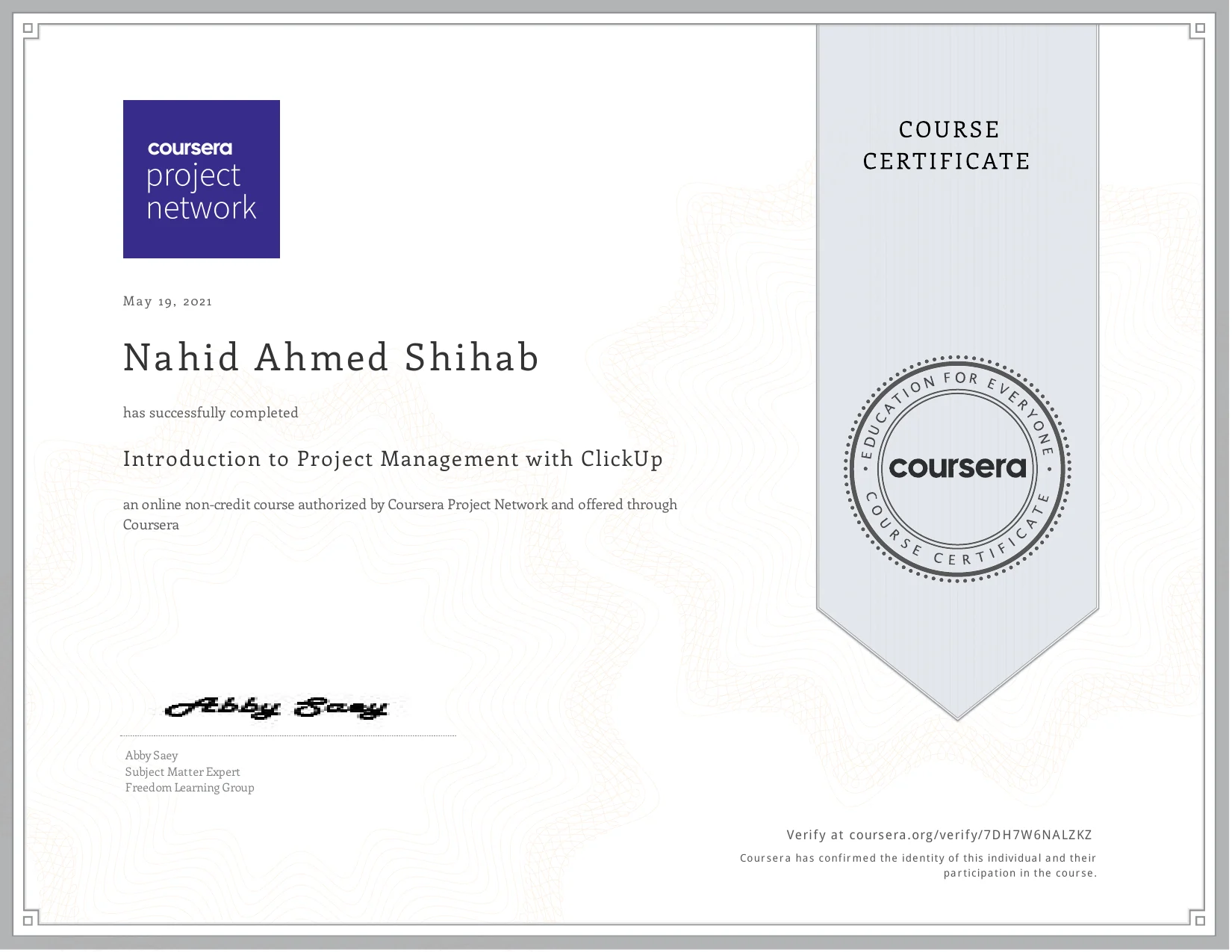 Coursera - Project Management with ClickUp preview