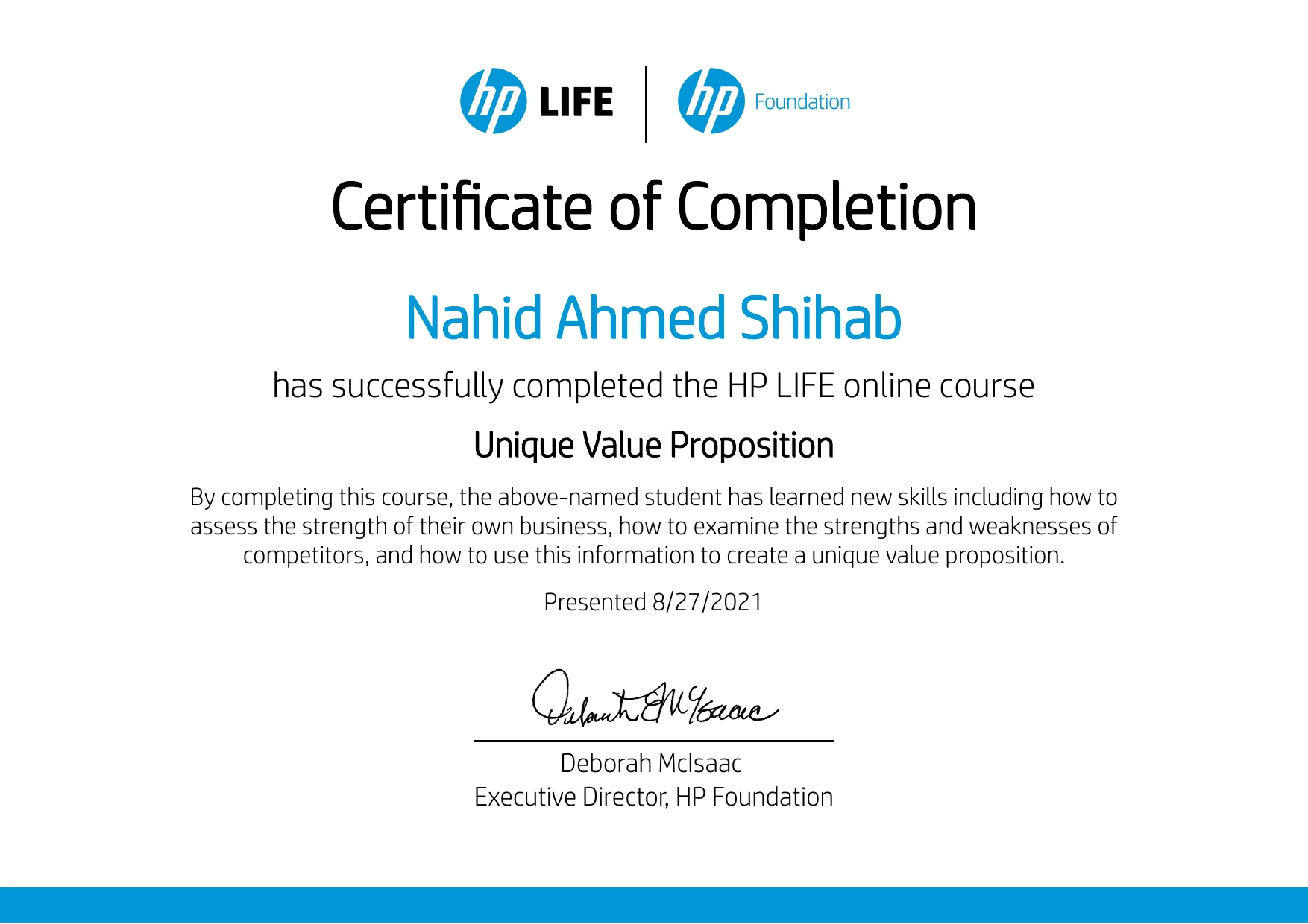 HP LIFE - Unique Value Proposition preview